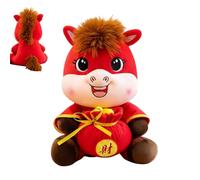 Honhoha Horse Stuffed Animal, Chinese New Year Animals, 2026 Peace Doll Cartoon God Of Wealth Mascot for Bedside Table Nursery Party Sofa Decor Automotive