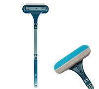 Honhoha Window Screen Cleaner Brush - 2 in 1 Window Screen Cleaning Brush - Glass Cleaning Scraper, Wet Dry Extendable, Professional Window Squeegee Cleaning Tool Household