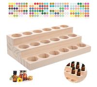 Honicemar 3-Tier Wooden Essential Oil Holder Aromatherapy Organizer Essential Oil Bottles Display Rack & Storage Stand Holder, 18 - Hole, Suitable for Home/Spa/Vanity Table/Office