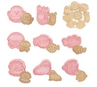 Honicemar 8 Pcs Animals Cartoon Cookie Cutters Biscuit Cutters for Baking 3D Cookie Cutters Shapes for Kids Children Marine Animal Cartoon Mould for DIY Chocolate Cookie Fondant Pastry Decoration - B