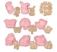 Honicemar 8 Pcs Animals Cookie Cutters Biscuit Cutters for Baking 3D Cookie Cutters Shapes Forest Animal Mould for DIY Chocolate Cookie Fondant Pastry Decoration - B