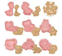 Honicemar 8 Pcs Animals Cookie Cutters Biscuit Cutters for Baking 3D Cookie Cutters Shapes Forest Animal Mould for DIY Chocolate Cookie Fondant Pastry Decoration - A
