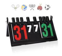 Honicemar Waterproof Sports Scoreboard Portable Flip 6 Digit Score board plastic Scorer - Black, for Sports Competition Football Basketball Tennis Rugby Table Tennis Badminton Score Keeper and More- C
