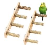 Honicemar Wooden Bird Cage Accessories - 2 PCS Bird Ladders Parrot Stand Set, Birdcage Perches for Small to Medium Parrots, Promotes Exercise Mental Health