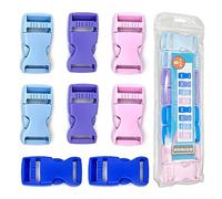 honigo 1 Inch Buckles,8pcs Quick Side Release Plastic Buckle 25mm 4 Colors One Side Adjustable Clips Snaps Heavy Duty Replace, Sky Blue,wathet,pink,purple-8pcs, 4 Color Combinations 2