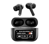 HONIKOVA HNKV-New upgraded Bluetooth headset, full color LCD touch screen wireless Bluetooth headset, A9Pro headset Bluetooth 5.3 (black)