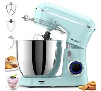Honinst 1400W Stand Mixers, 6.5L 10-Speed Tilt-Head Electric Food Mixer | 3-In-1 Kitchen Stand Mixer for Baking with Bowl, Dough Hook, Whisk & Beater, Dough Mixer for Cake & Pizza Cooks, Blue