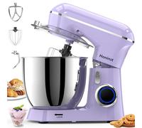 Honinst Stand Mixers 1400W, 6.5L 10-Speed Tilt-Head Electric Cake Mixer, 3-In-1 Kitchen Mixer with Bowl, Dough Hook, Whisk and Beater, Food Mixer for Baking, Cake and Most Home Cooks, Purple