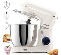 Honinst Stand Mixers 1400W, 6.5L 10-Speed Tilt-Head Electric Cake Mixer, 3-In-1 Kitchen Mixer with Bowl, Dough Hook, Whisk and Beater, Food Mixer for Baking, Cake and Most Home Cooks, Beige