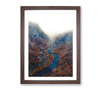 Honister Pass In Keswick Cumbria Painting Modern Framed Wall Art Print, Ready to Hang Picture for Living Room Bedroom Home Office Décor, Walnut A3 (34 x 46 cm)