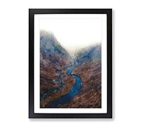 Honister Pass In Keswick Cumbria Painting Modern Framed Wall Art Print, Ready to Hang Picture for Living Room Bedroom Home Office Décor, Black A3 (34 x 46 cm)