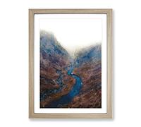 Honister Pass In Keswick Cumbria Painting Modern Framed Wall Art Print, Ready to Hang Picture for Living Room Bedroom Home Office Décor, Oak A2 (64 x 46 cm)