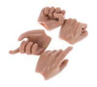 HONITANO 1/6 Scale Action Figure Replacement Hands 4Pcs Set, Miniature Doll Hand Parts with Realistic Flesh Tone for Tiny Doll Accessories and Scale Figure Repairs