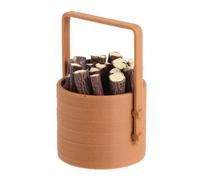HONITANO 1 Set Dollhouse Firewood Bucket with Logs - 1:12 Miniature Fireplace Accessories - Plastic Fire Log Holder for Dollhouse Kitchen Decor Micro Campfire Accessories