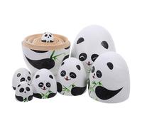 HONITANO 1 Set Nesting Doll: Wooden Panda Nesting Dolls For Kids - Russian Handmade Stacking Toy Set - Cartoon Handcrafted Stackable Toy