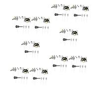 HONITANO 10 Sets Black Music Cake Decorations with Guitar Drum Musical Notes Stylish Rock Theme Birthday Party Supplies Use Happy Birthday Cupcake Toppers for Music Lovers