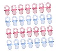 HONITANO 100pcs Acrylic Mini Pacifiers Baby Shower Table Decorations for Boys and Girls, Blue and Pink Plastic Pacifier Party Favors for Baby Shower Games