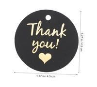 HONITANO 100pcs Black Round Paper Thank You Tags with 25cm Jute String for Wedding Party Favor Bag Tags and Shower Decorations