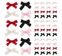 HONITANO 100pcs Bow Hairpin Ribbon Hair Bowknot Hair Barrettes Pin Claw Clip for Teen Girl Polyester