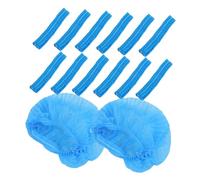 HONITANO 100pcs Disposable Non-woven Elastic Mesh Hair Caps Thickened Blue Hairnets for Hospital Food Service Salon Use