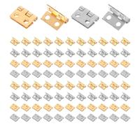 HONITANO 100pcs Mini Hinges for Craft Projects Small Flat Metal Hinges for Jewelry Boxes Dollhouse Doors Model Making and Furniture Hardware Compatible with Wooden Cases and Toolboxes