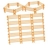 HONITANO 100pcs Miniature Plastic Fence Playset Yellow Safety Guardrail for DIY Scenes Farm Animal Fence for Barnyard Flower Bed Border Craft Accessory