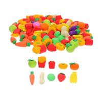 HONITANO 100PCS Pencil Erasers Cartoon Fruit Shape Novelty Erasers Creative Assorted Styles for School Rewards Party Favors Safe and Easy to Use