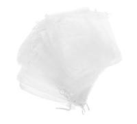 HONITANO 100pcs White Sheer Organza Bags Drawstring Wedding Favor Pouches for Jewelry Candy Party Packaging Elegant Mesh Storage for Holidays and Events