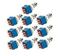 HONITANO 10pcs 3pdt 9-pin True Bypass Guitar Effects Pedal Foot Stomp Switch Metal Button Blue for Electric Guitar