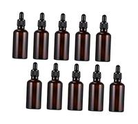 HONITANO 10pcs 5ml Amber Glass Essential Oil Bottles Refillable Dropper Bottles Portable Travel Sample Storage with Leak-proof Caps
