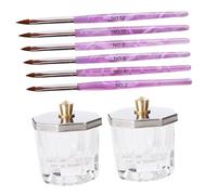 HONITANO 10pcs Acrylic Nail Crystal Cups with Lids for Nail Art and Design Easy to Clean Liquid and Powder Containers Suitable for Acrylic and Natural for Salon and Home Use