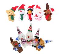 HONITANO 10pcs Adorable Christmas Finger Puppets Portable Cartoon Finger for Storytelling and Pretend Play Props Bright Colors for Early Learning and Family Bonding