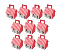 HONITANO 10Pcs Christmas House Candy Boxes for Cookies Paper Boxes Holiday Party Favor Packaging Gingerbread House Treat for Bakery Chocolates