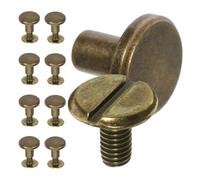 HONITANO 10pcs Copper Binding Post Screws Rivet Kit for Bookbinding and Bag Repair, Small Flat Head Round Rivets for Precision Craft Fastening