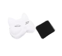HONITANO 10pcs DIY White Fox Masks Lightweight Paper Animal Costume Mask with Black Eye Mesh Blank Paintable Halloween Face Cover for Masquerade Cosplay Party Supplies