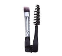 HONITANO 10pcs Foldable Dual-ended Mini Eyebrow Brush and Eyelash Comb Professional Makeup Brush for Women Black Silver