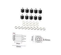 HONITANO 10pcs Guitar Endpin Jack Square Socket for Bass Guitar Input Output Stereo Mono Jack Plug Material