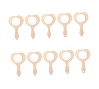 HONITANO 10Pcs Heart-Shaped Wooden DIY Mirrors for Unfinished Handheld Craft Mold for Handmade Educational Wooden Blank Mirrors to Stimulate Creativity and Fine Motor Skills