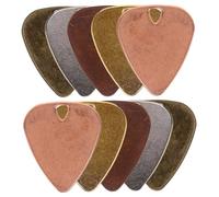 HONITANO 10pcs Metal Guitar Picks Set Thick Bulk Electric Guitar Thumb Picks for Acoustic Bass Ukulele with Mixed Gold Silver Antique Copper Rose Gold Colors