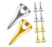 HONITANO 10pcs Metal Hair Parting Claws Rings for Braiding and Layering Punk Gothic Finger Accessories in Gold Silver Professional Salon Hair Styling Tools