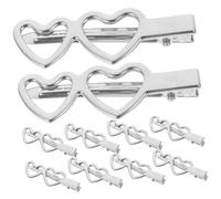 HONITANO 10pcs Metal Heart Hair Clips for Women Side Bang Styling Accessories Sweet Double Heart Design Elegant Silver Finish Fashionable Hairpins for Daily Wear and Special Occasions