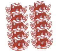HONITANO 10pcs Mini Cowboy Hats Party Cake Decorations Tiny Doll Hat Ornaments in Brown and White for Festival Crafts DIY Accessories