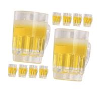 HONITANO 10Pcs Miniature Beer Mugs Realistic Resin Dollhouse Accessories Mini Beer Cup Models for Pretend Play and Mini Home Decoration