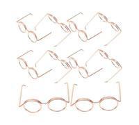 HONITANO 10pcs Miniature Metal Doll Glasses Props Rose Gold Mini Eyeglasses Frames for Doll Dress Up Collectors Accessories Lightweight