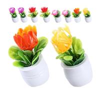 HONITANO 10pcs Miniature Plant Model Tiny House Fake Plants for Dollhouse Decoration Bonsai Style No Watering Needed for Micro Landscape Photography Props