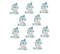 HONITANO 10pcs Miniature Unicorn Figurine Ornaments Blue DIY Handmade Mini Unicorn Decorations for Home Office Shop Crafting and Party Bag Fillers with Lifelike Adorable Design