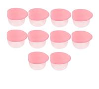 HONITANO 10pcs Silicone Lip Brush Protective Covers Lip Brush Head Dustproof Half-red for Travel and Home Use