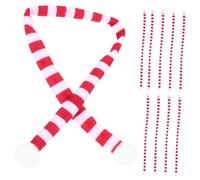 HONITANO 10pcs Small Christmas Scarf Red White Striped Tiny Scarves for Wine Bottle Doll Decoration Soft Party Favor Accessories