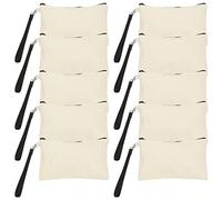 HONITANO 10sets DIY Heat Transfer Bag Makeup Bag Zipper Portable Canvas Pencil Case for Travel Storage
