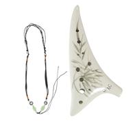 HONITANO 12 Hole Alto Ocarina with Protective Bag and Rope Ceramic Lightweight Musical Instrument Featuring Fresh Unique Design and Wonderful Workmanship for Beginners